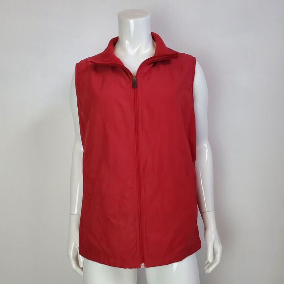 Columbia Plus Size Red Quilted Fleece Vest - Picture 1 of 9
